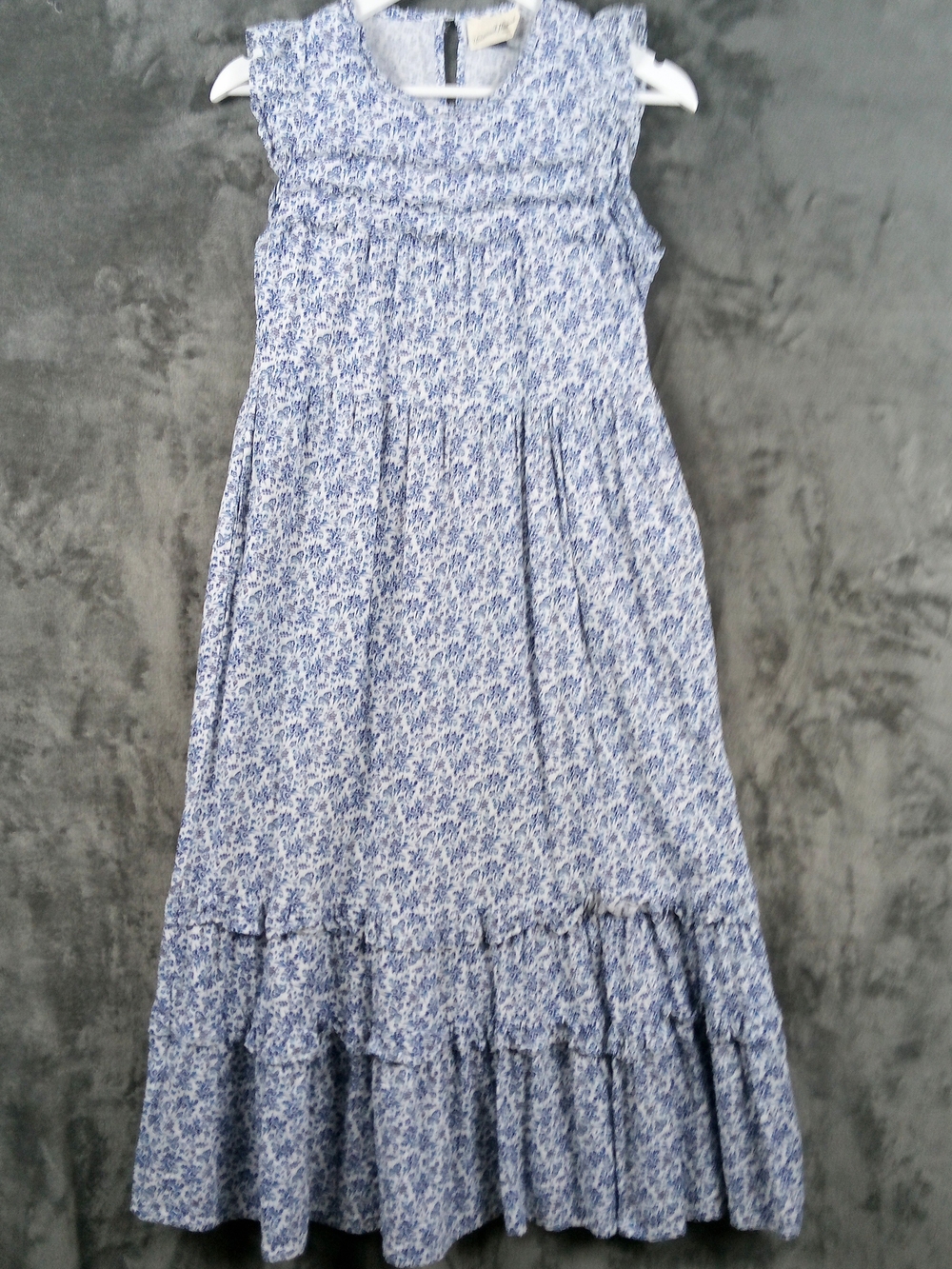 Universal Thread Peasant Maxi Dress Size S Blue Floral Tiered Sleeveless